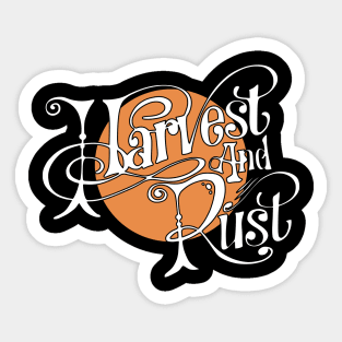 Harvest & Rust on black Sticker